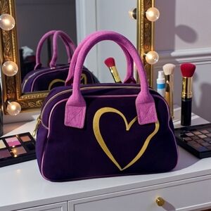 VINTAGE VICTORIA'S SECRET VELVET MINI SATCHEL ROYAL PURPLE